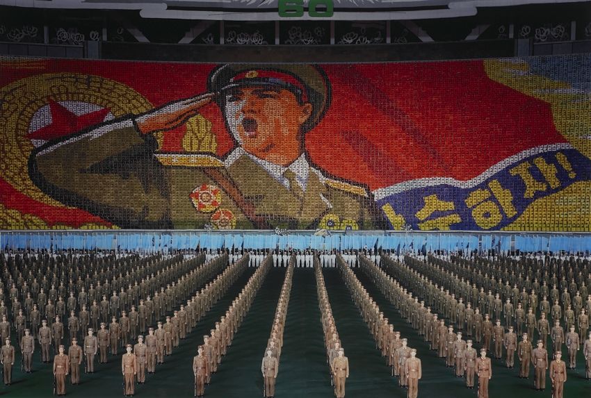 ‘Songun Politics’, symbolizing the supremacy of the army, North Korea, 2005