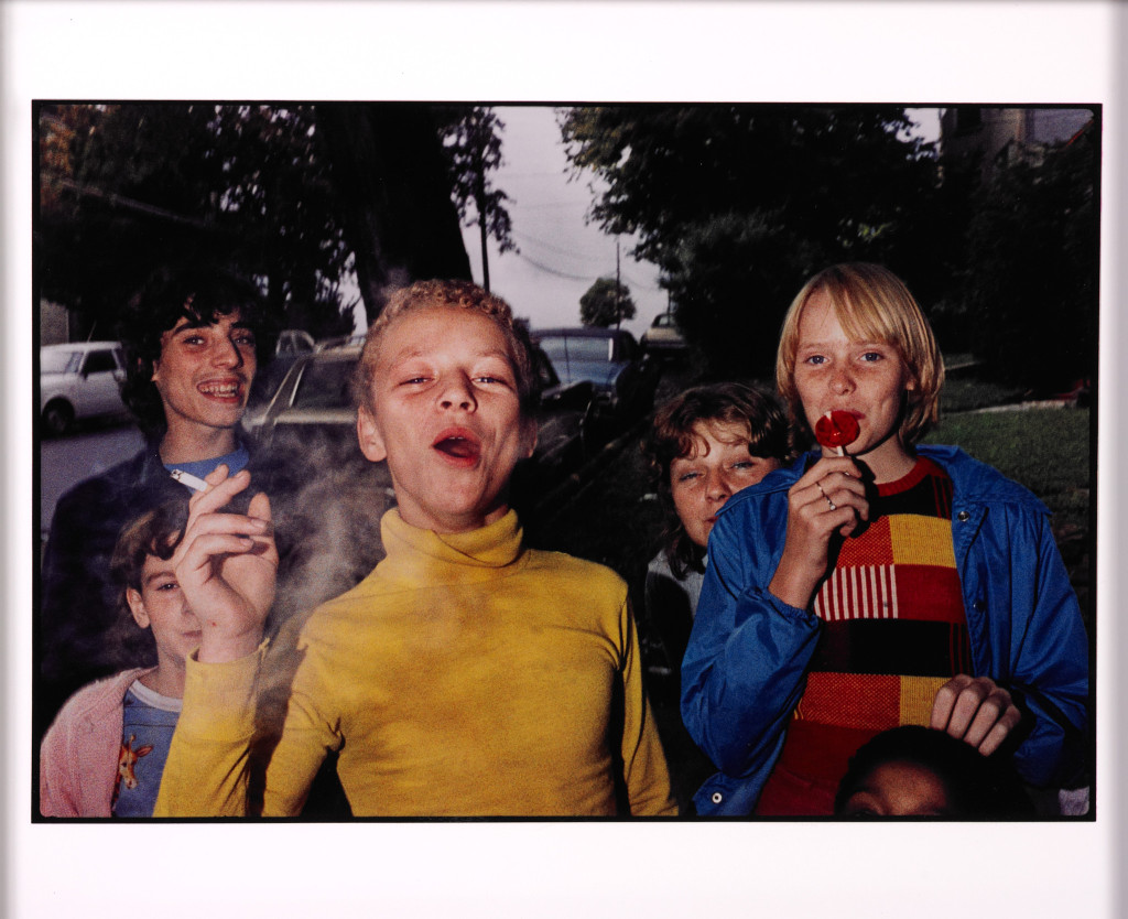 Boy in yellow shirt smoking, Scranton, PA