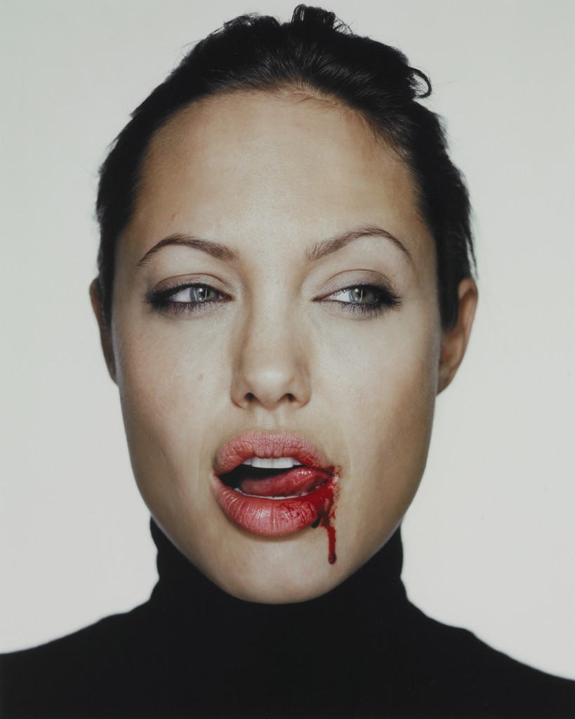 Angelina Jolie with blood