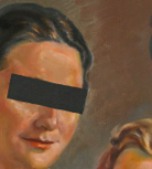 Old Painting, witz Five Persons, witz Black Barrel over the Eyes